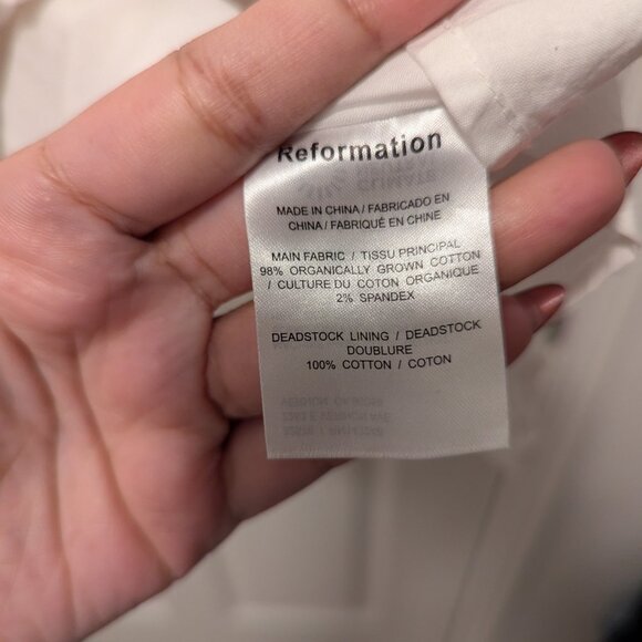 Reformation Malvina Linen Dress Ivory - Size 12 - Picture 12 of 12